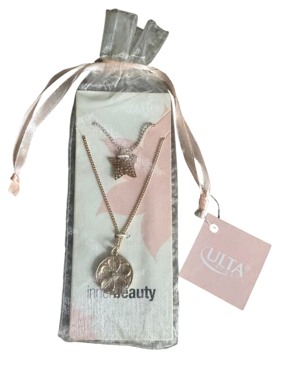 Ulta Gold Tone Layered Butterfly & Flower Necklace - NWT